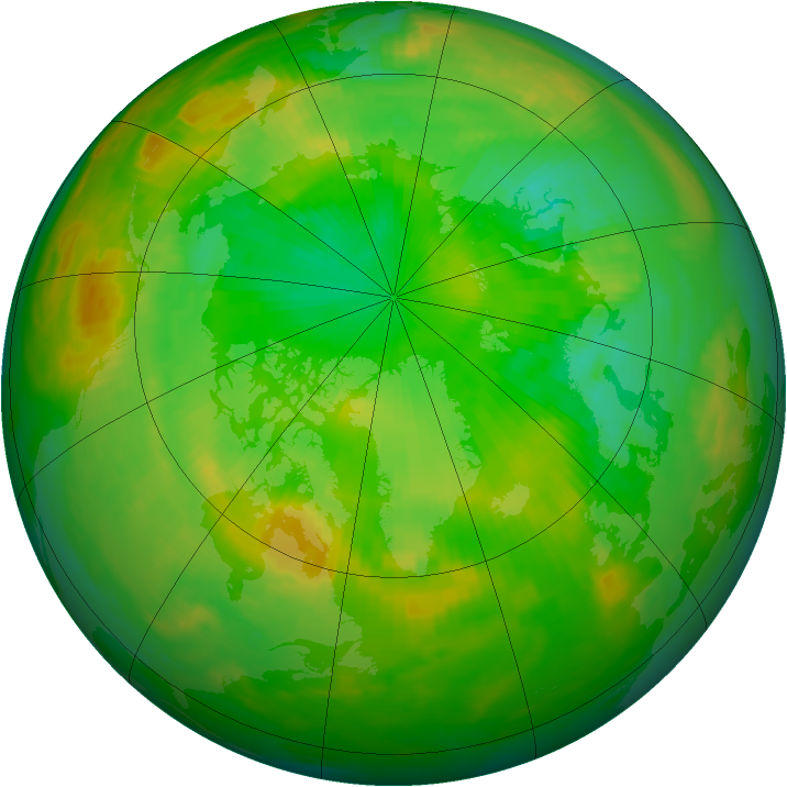Arctic ozone map for 11 July 1982